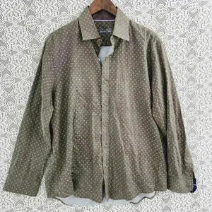 Tasso Elba printed button down long sleeve dress shirt 16-16.5/ L